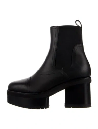 Pre-owned Hermes Harrow Leather Chelsea Boots In Blue
