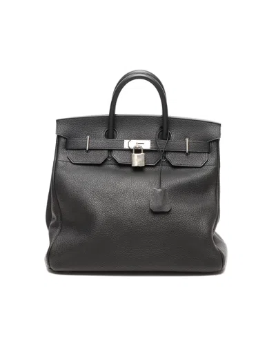 Pre-owned Hermes Hermès Haut A Courroies (hac) Birkin Hac 40 Togo Bag In Black