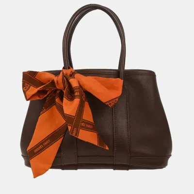 Pre-owned Hermes Havane Swift Garden Twilly Ttpm Tote Handbag In Brown