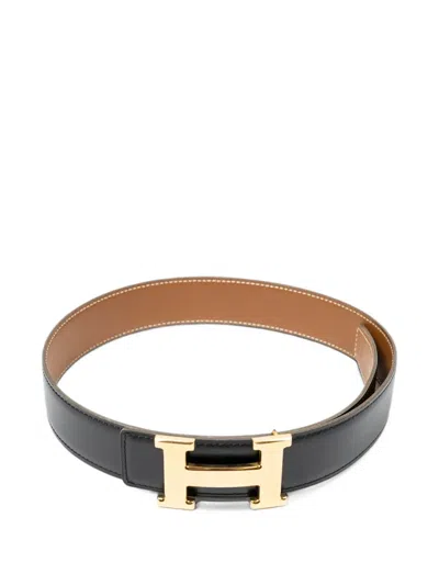 Pre-owned Hermes H-buckle Belt In Black