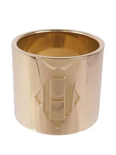 Pre-owned Hermes H-diamant Scarf Ring In Gold