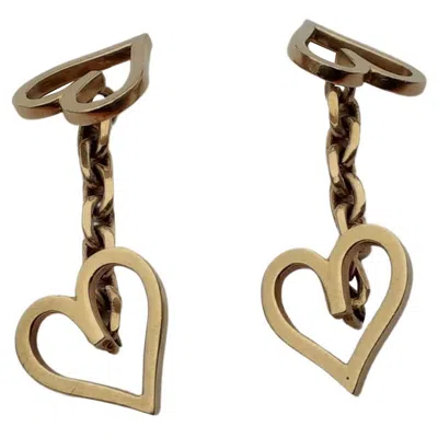 Pre-owned Hermes Hermès Heart Shaped Yellow Gold Cufflinks