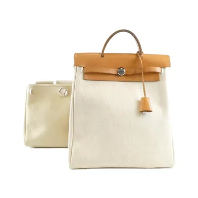 Pre-owned Hermes Her Bag Natural Toile H Backpack ()