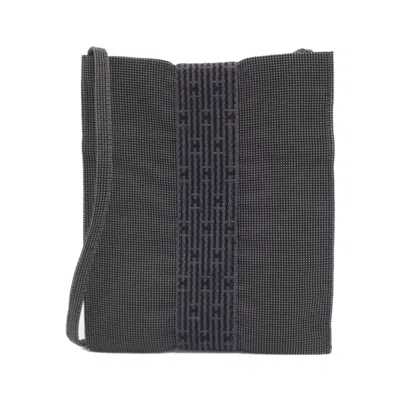 Pre-owned Hermes Her Line Black Canvas Pochette Shoulder Bag ()