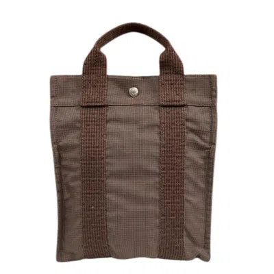 Pre-owned Hermes Her Line Brown Canvas Backpack ()
