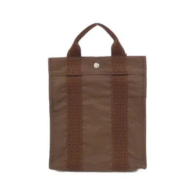 Pre-owned Hermes Her Line Brown Canvas Backpack ()