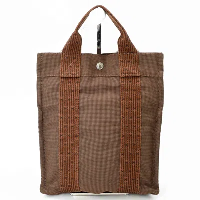 Pre-owned Hermes Her Line Brown Canvas Backpack ()