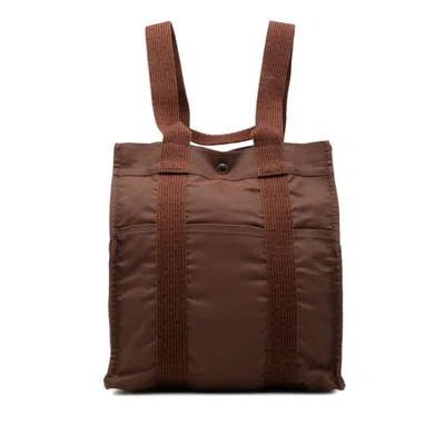 Pre-owned Hermes Her Line Brown Canvas Backpack ()
