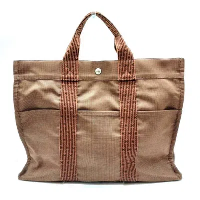 Pre-owned Hermes Her Line Brown Canvas Handbag Tote Bag ()