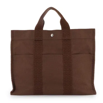 Pre-owned Hermes Her Line Brown Canvas Tote Bag ()