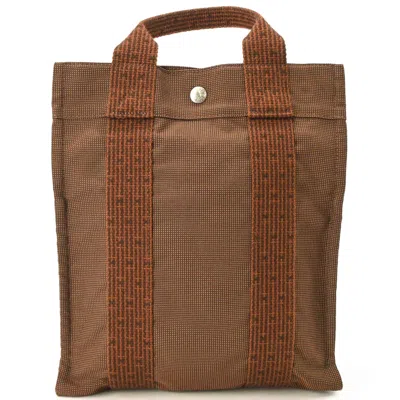 Pre-owned Hermes Her Line Brown Nylon Canvas Backpack ()