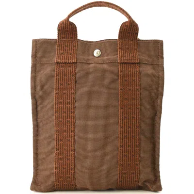 Pre-owned Hermes Her Line Brown Nylon Canvas Backpack ()