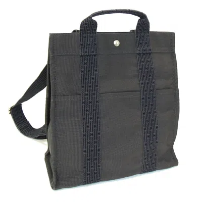 Pre-owned Hermes Her Line Gray Canvas Backpack ()
