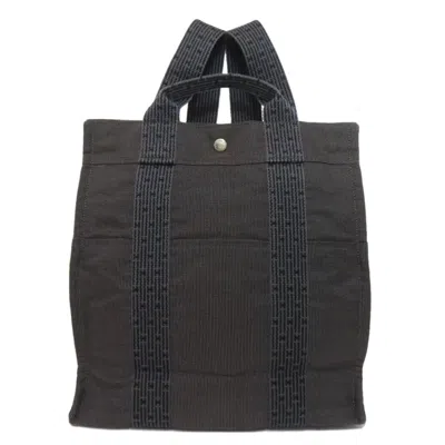 Pre-owned Hermes Her Line Gray Canvas Backpack ()