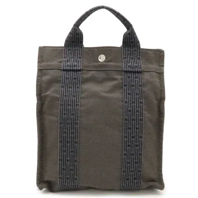 Pre-owned Hermes Her Line Gray Canvas Backpack ()
