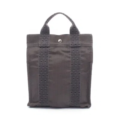 Pre-owned Hermes Her Line Gray Canvas Backpack ()