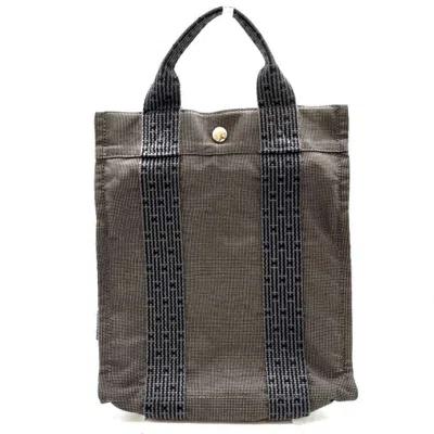Pre-owned Hermes Her Line Gray Canvas Backpack ()