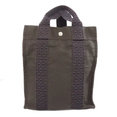 Pre-owned Hermes Her Line Gray Canvas Handbag Shoulder Bag ()