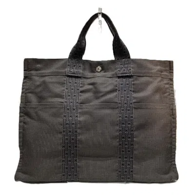 Pre-owned Hermes Her Line Gray Canvas Handbag Tote Bag ()