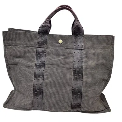 Pre-owned Hermes Her Line Gray Canvas Handbag Tote Bag ()