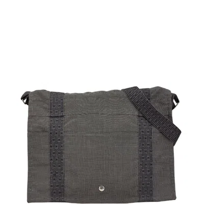 Pre-owned Hermes Her Line Gray Canvas Shoulder Bag ()