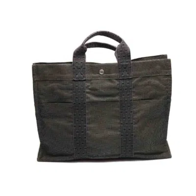 Pre-owned Hermes Her Line Gray Canvas Tote Bag ()