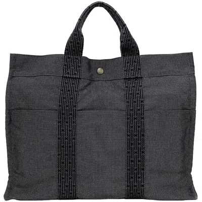 Pre-owned Hermes Her Line Gray Canvas Tote Bag ()