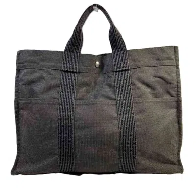 Pre-owned Hermes Her Line Gray Canvas Tote Bag ()