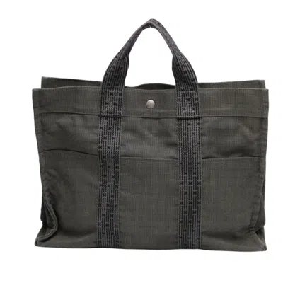 Pre-owned Hermes Her Line Gray Canvas Tote Bag ()