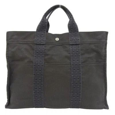 Pre-owned Hermes Her Line Gray Canvas Tote Bag ()