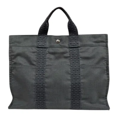 Pre-owned Hermes Her Line Gray Canvas Tote Bag ()