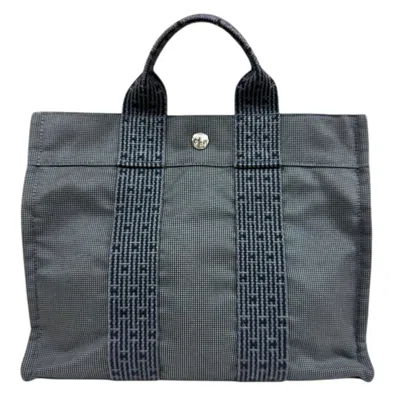 Pre-owned Hermes Her Line Gray Canvas Tote Bag ()