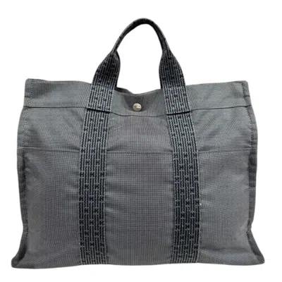 Pre-owned Hermes Her Line Gray Canvas Tote Bag ()