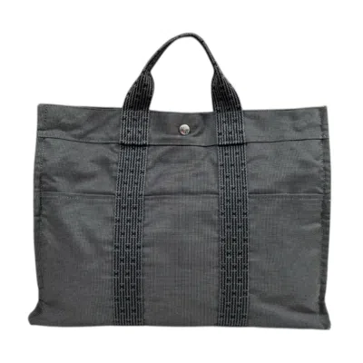 Pre-owned Hermes Her Line Gray Canvas Tote Bag ()