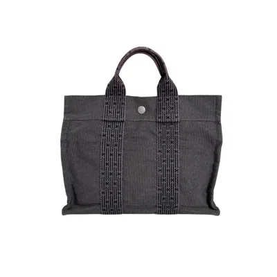 Pre-owned Hermes Her Line Gray Canvas Tote Bag ()