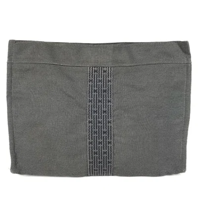 Pre-owned Hermes Her Line Gray Cotton Clutch Bag ()