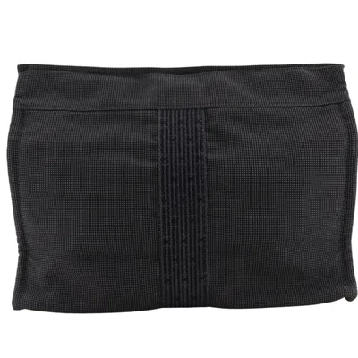 Pre-owned Hermes Her Line Gray Nylon Canvas Clutch Bag Pouch ()