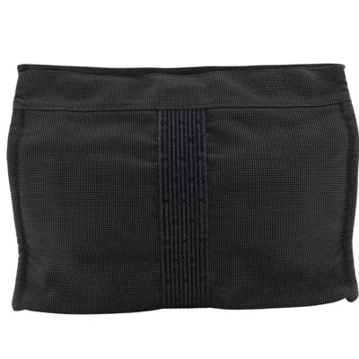 Pre-owned Hermes Her Line Gray Nylon Canvas Clutch Bag Pouch ()