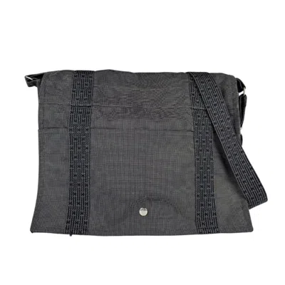 Pre-owned Hermes Her Line Gray Nylon Canvas Shoulder Bag ()
