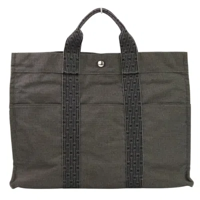 Pre-owned Hermes Her Line Gray Polyamide 69% Polyester 31% Tote Bag ()