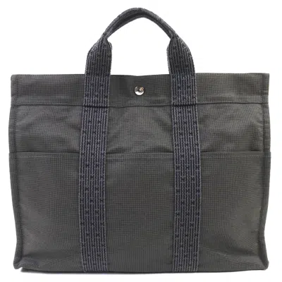 Pre-owned Hermes Her Line Gray Polyamide Polyester Boston Bag Tote Bag ()