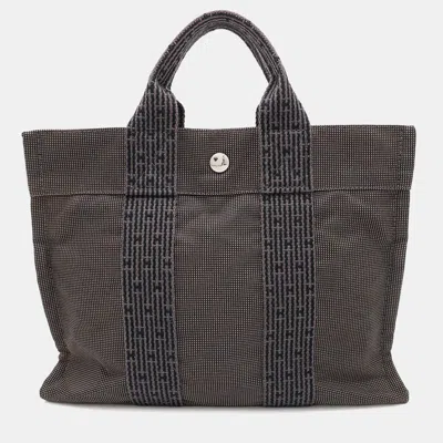 Pre-owned Hermes Her Line Pm Gray Canvas Tote