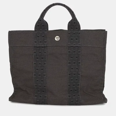 Pre-owned Hermes Her Line Tote Bag Gray Canvas