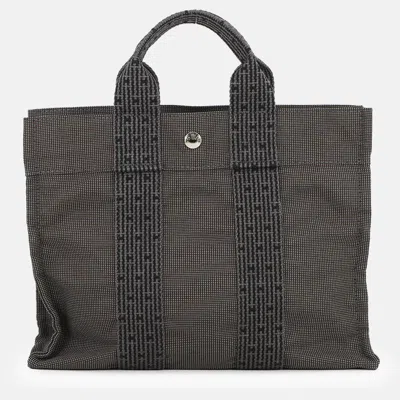 Pre-owned Hermes Her Line Tote Gray Canvas Size Pm