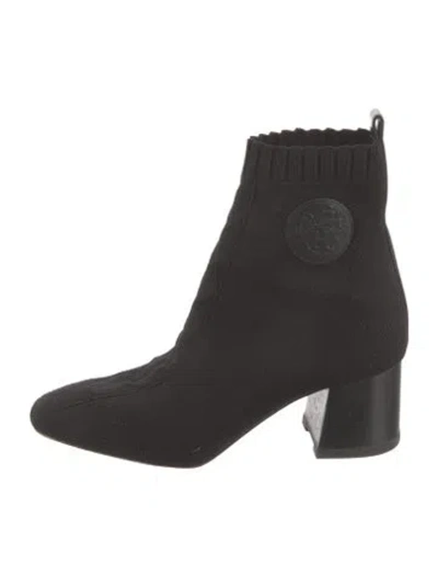 Pre-owned Hermes Her813377 Leather Trim Embellishment Sock Boots In Black