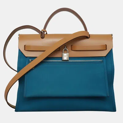 Pre-owned Hermes Herbag 31 Bag In Blue