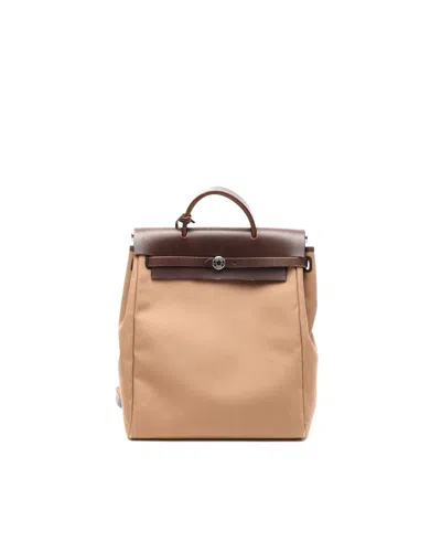 Hermes Hermès Herbag Backpack In Beige