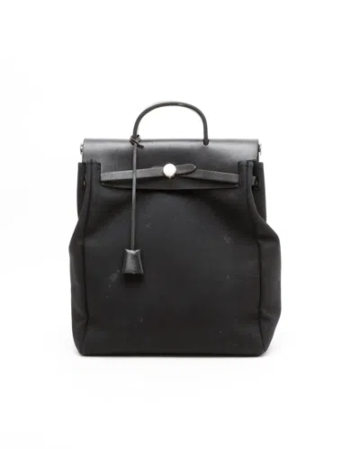 Pre-owned Hermes Hermès Herbag Backpack In Black