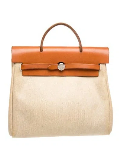Pre-owned Hermes Herbag Backpack Set In Neutrals