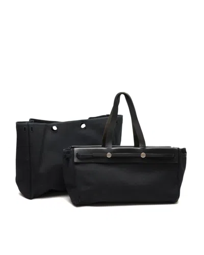 Hermes Hermès Herbag Cabas Tote Bag In Black